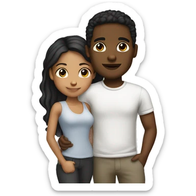 interracial couple black boy latina girl sticker