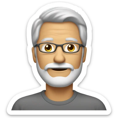 mature male with grey goatee beard and gla sticker