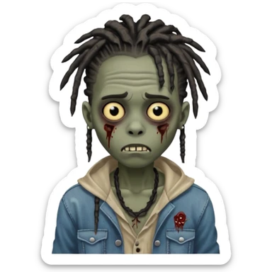 Black zombie boy with dreads  sticker