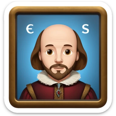 Shakespeare portrait very faithful to original portrait with a technological screen sticker