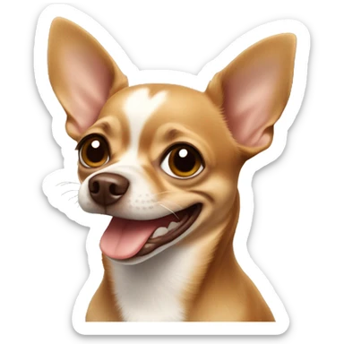 Brown chihuahua smiling sticker