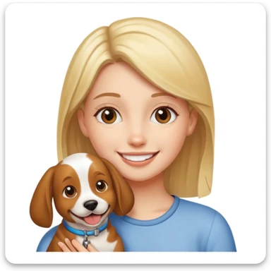 girl and her pet dog sticker