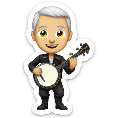 Wolfgang Mozart chibi standing young 5-string banjo sticker