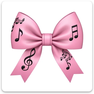 sakura bow with musical notes sticker