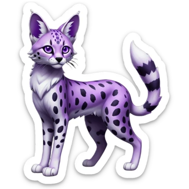 Epic Edgy Black White Purple ethereal Serval-Fionbri full body sticker