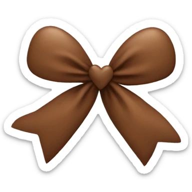 brown heart with bow sticker