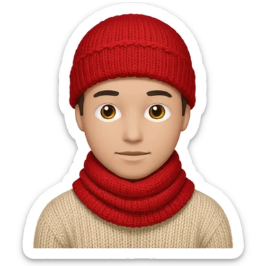 Man with red scarf sticker