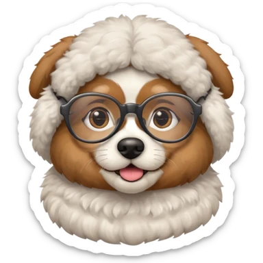 dog wearing grany sticker