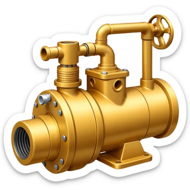 Plumbing pump, digital art emoji style, with clean lines, no face on objects, white background sticker