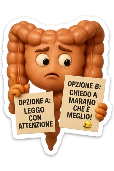 SU QUESTO STILE FAI UN EMOJI STILE IPHONE 3D DI UN INTESTINO CHE HA nella mano destra "OPZIONE A: LEGGO CON ATTENZIONE" E NELLA MANO SINISTRA" OPZIONE B: CHIEDO A MARANO CHE è MEGLIO! (METTICI UNO SMILE CON RISATE QUI)", FAGLI UN ESPRESSIONE CONFUSA MENTRE GUARDA L'OPZIONE A E FALLO MOLTO REALISTICO IN 3D sticker