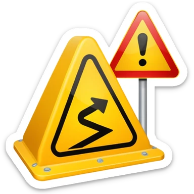 slippery road sign sticker