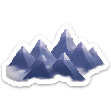 Three mountains connected with the middle peak higher than the others with three starts in the sky directly over the middle peak  sticker