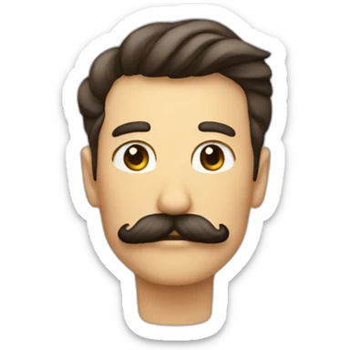 Mustache single  hold it's edage with hand sticker