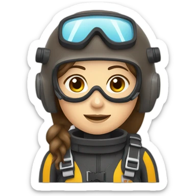 brown haired woman wearing scubadiving equipment sticker