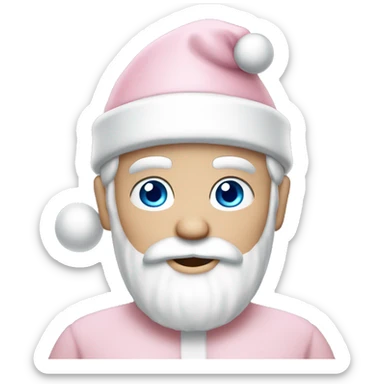Light Pink Santa Claus with Caucasian skin and blue eyes sticker