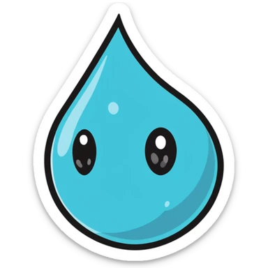 cartoon sticker of a water droplet with tears sticker