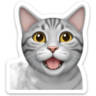 cat-grey-American shorthair cat-weep sticker