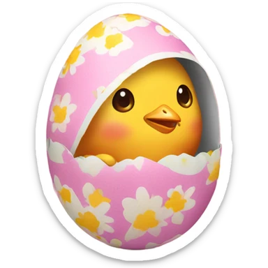 Cute chick in easter egg sticker