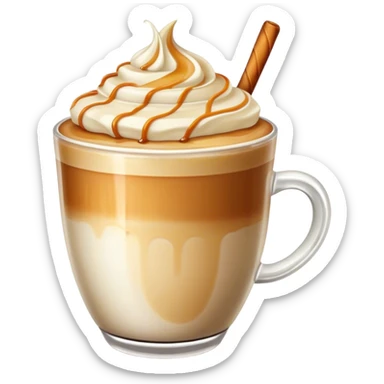 blonde vanilla Latte with added caramel sticker