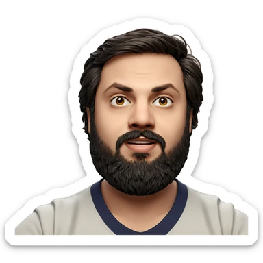 portrait of a bearded man sticker