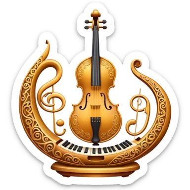 magical musical instruments levitating sticker