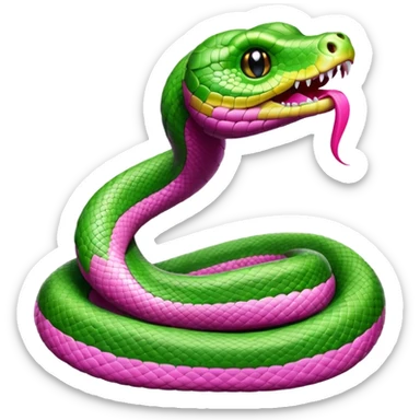 Serpiente con moño rosa sticker