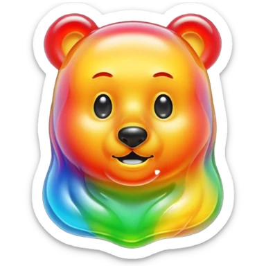 gummy bear with long hair, only head  sticker