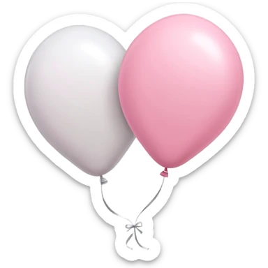 white and pink balloons together, wedding theme sticker