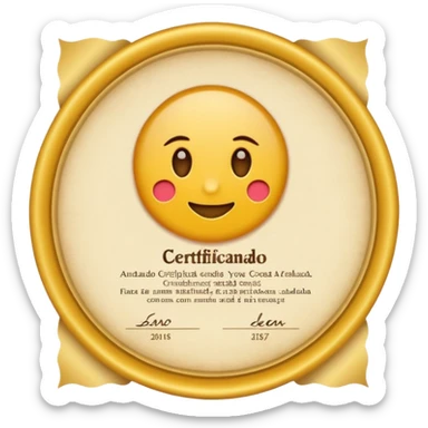 preciso de um emoji representando um certificado em papel com carimbo ou selo sticker