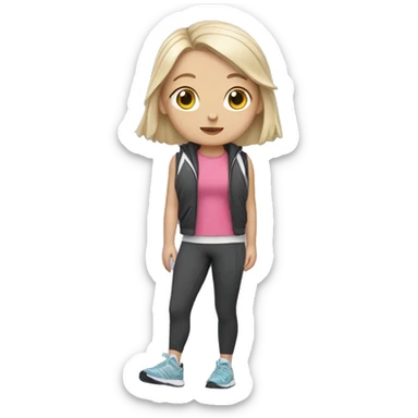 White girl taking a walk in sports outfit sticker