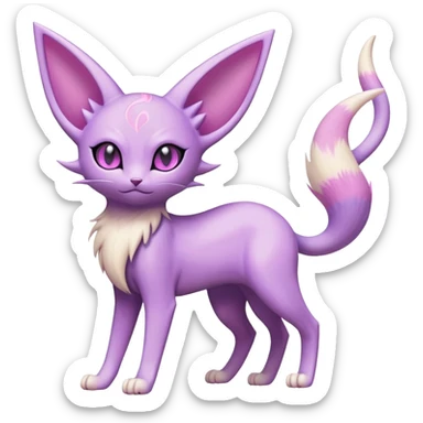 Espeon-Delcatty-Fakémon-hybrid-creature (full body)  sticker