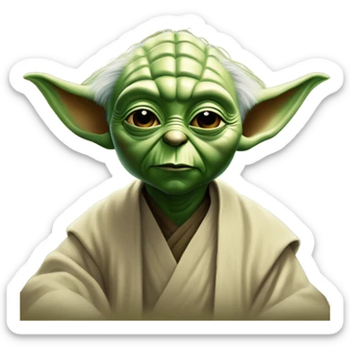 master yoda and behind there is a painting of master yoda sticker