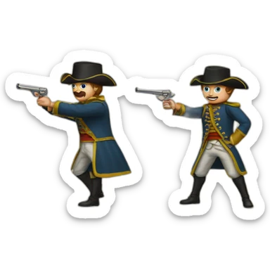 duel-with-pistols-in-russian-empire-between-two-men sticker