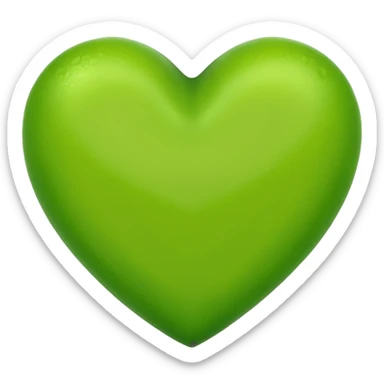 Un corazón de color verde lima sin ninguna decoración y no agregues caras  sticker