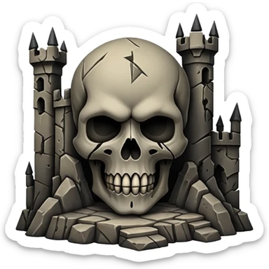 Dark Evil Skull Fortress sticker