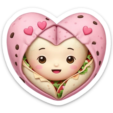 pink hearts burrito valentine hearteyes face cute kawaii niche  sticker