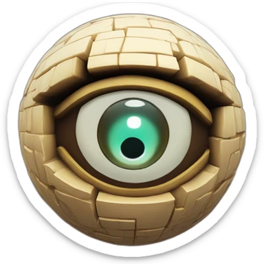 3d sphere with a cartoon Shulker skin texture with Eye of Horus sticker