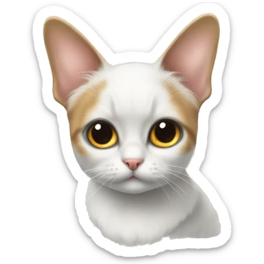 Chat blanc avec noeud papillon sticker