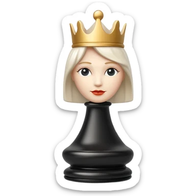 white queen plastic chess pieces sticker