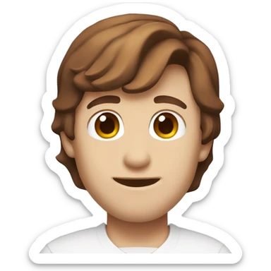 Brown hair, pale skin, male with hook em horns for University of Texas Longhorn. sticker