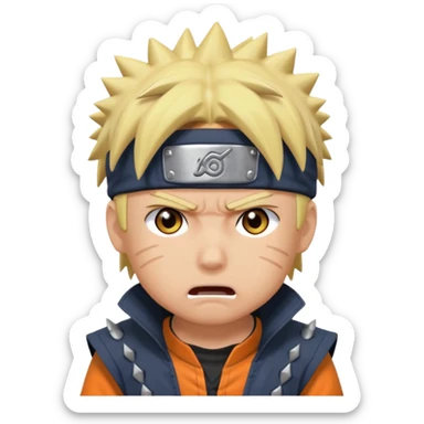 Related to chibi anime style characters of Naruto animes character who are angry only face   sticker