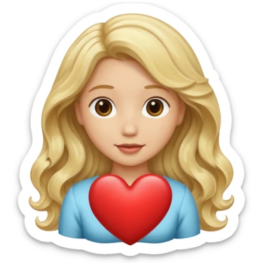 blonde heart just the hair colour not the face sticker