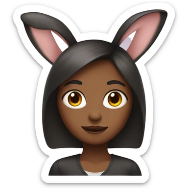 girl with bunny ears sticker