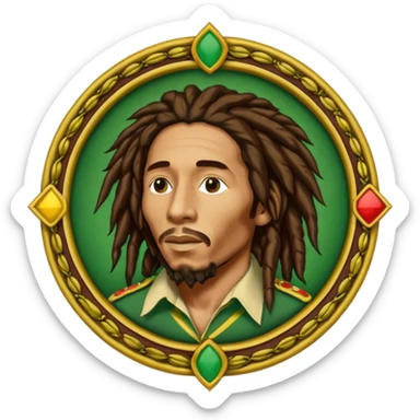Bob Marley heraldic crest   sticker