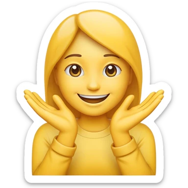 happy emoji with hands together praising  sticker