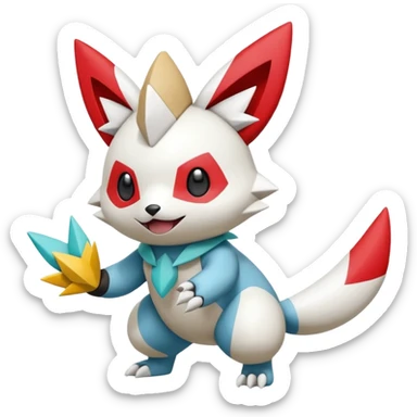 Victini-Pichu-Oshawott-Zangoose-Fakémon-hybrid-creature (full body)  sticker