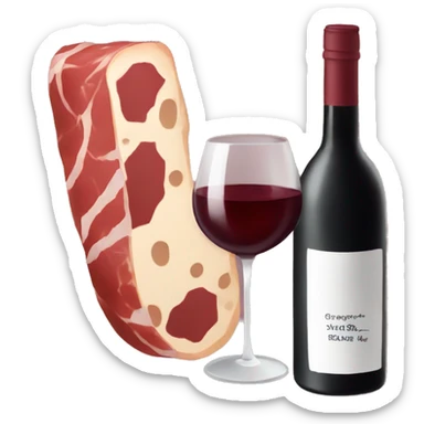 red wine with charcuterie sticker