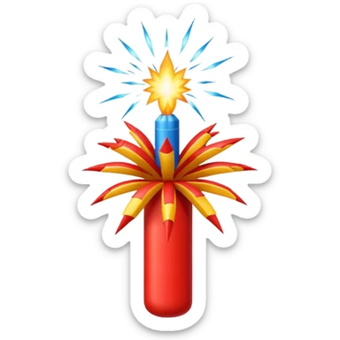 holiday firecracker, bursting sticker