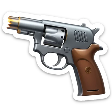 Pistol firing with muzzle flash sticker