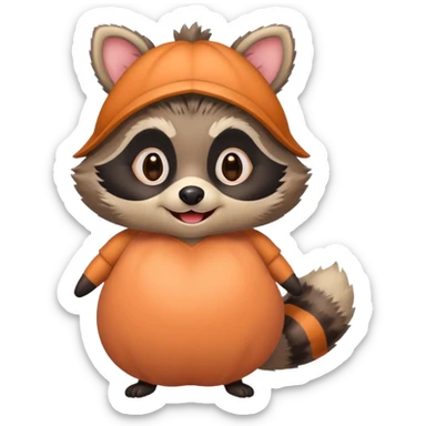 Raccoon in a peach costume 🦝🍑  sticker